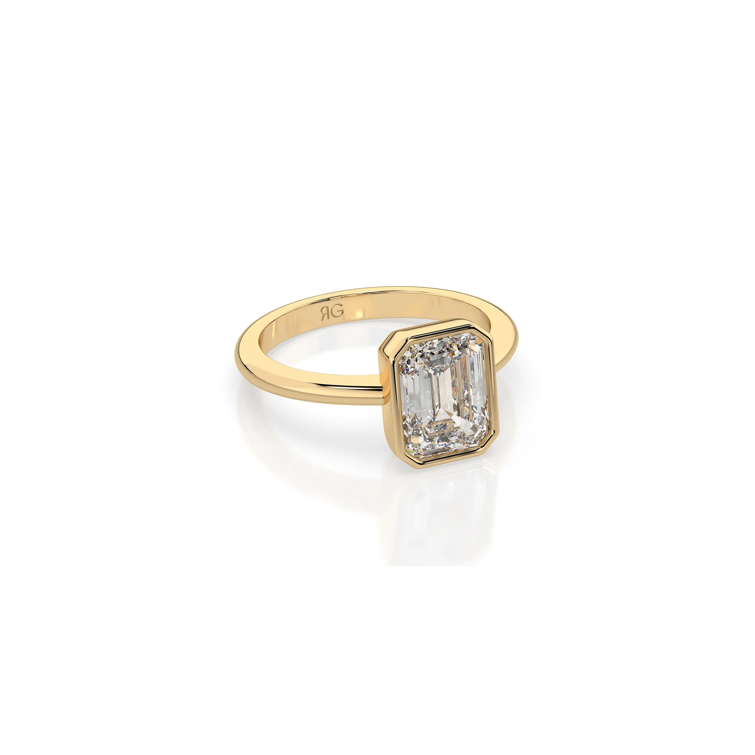 14k Emerald Bezel Ring sold by RG product image thumbnail 3