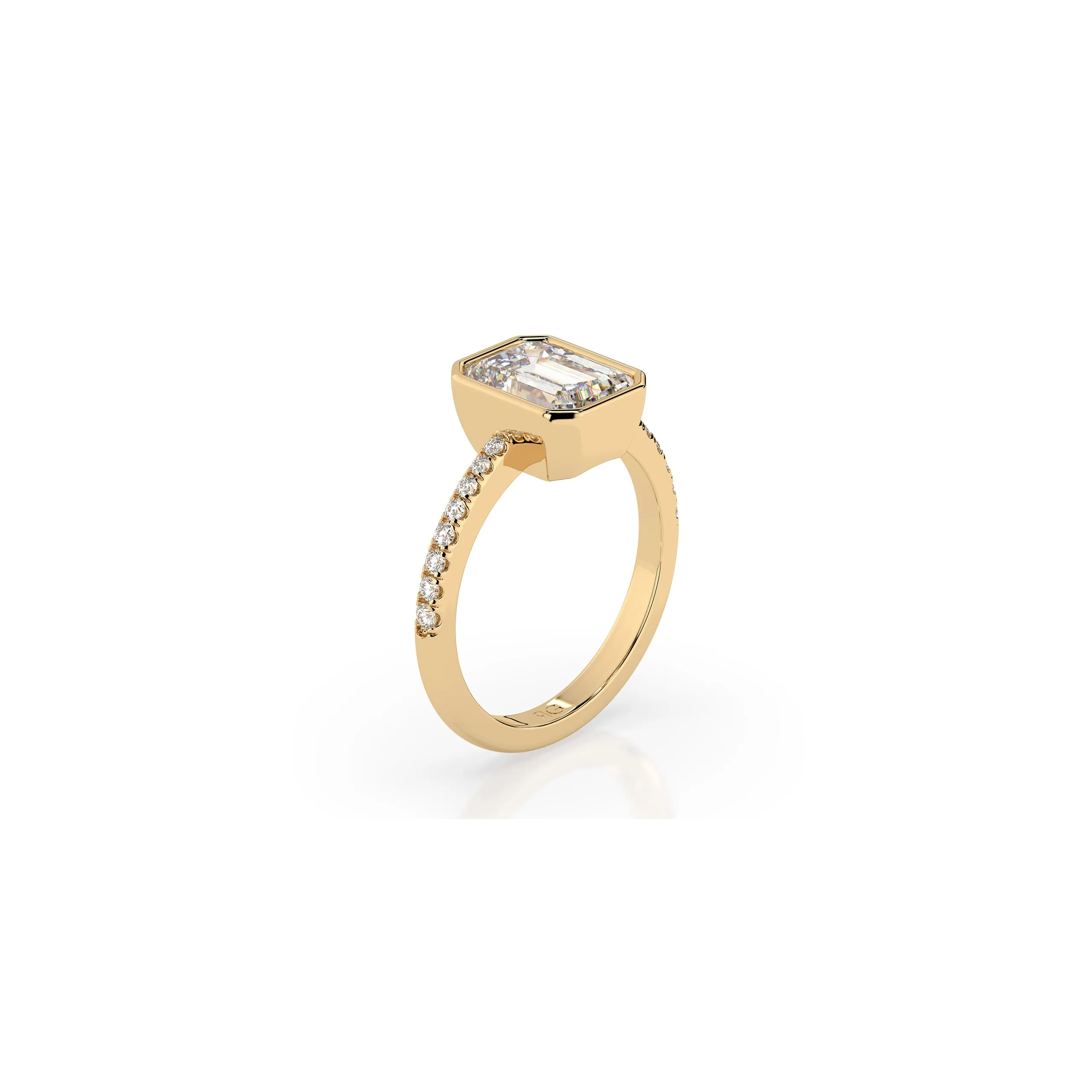 14k Emerald Pave Bezel Ring sold by RG product image thumbnail 5