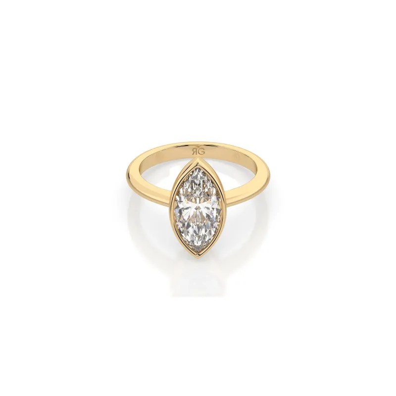 14k Marquise Bezel Ring sold by RG