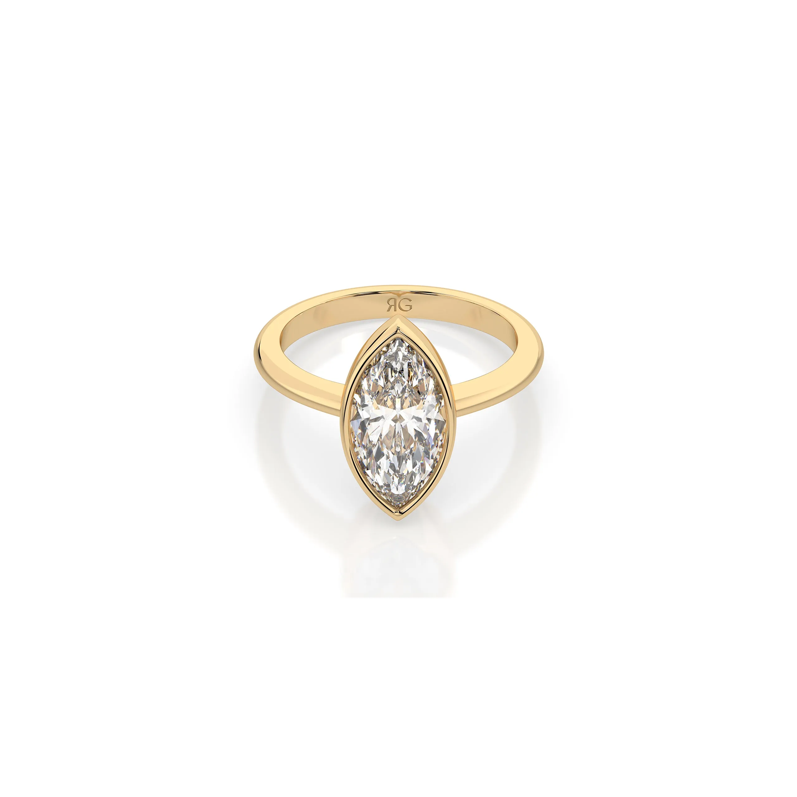 14k Marquise Bezel Ring sold by RG