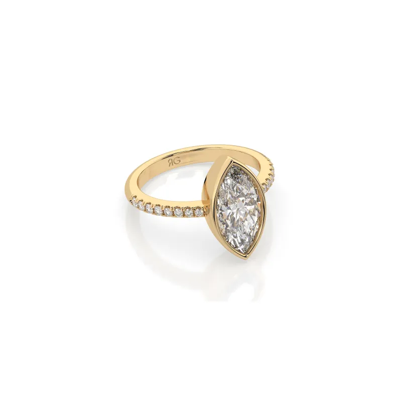 14k Marquise Pave Bezel Ring sold by RG