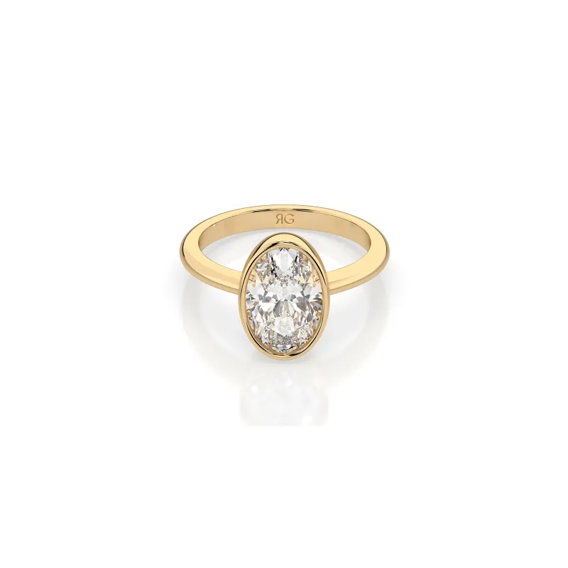 14k Oval Bezel Ring sold by RG