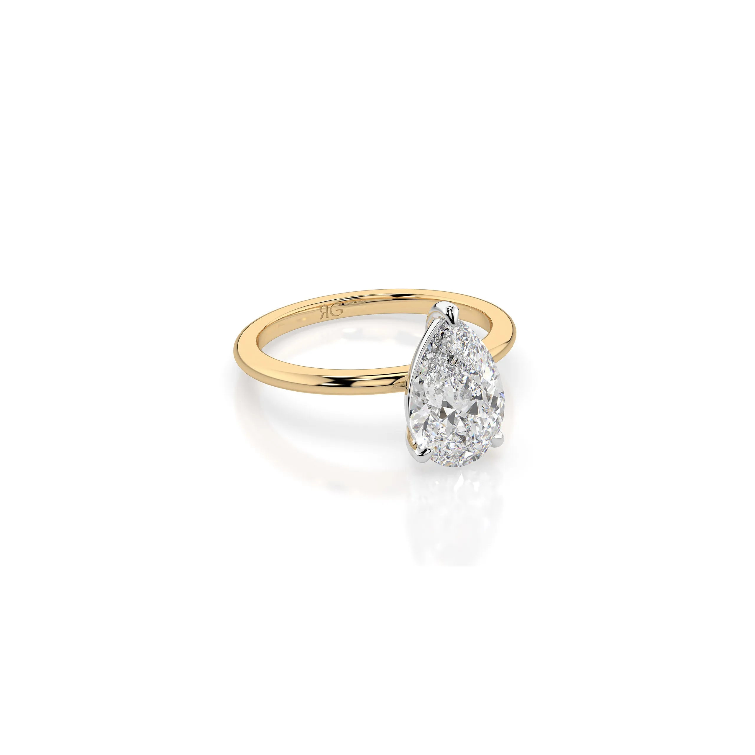14k Pear Cut Solitaire Ring sold by RG