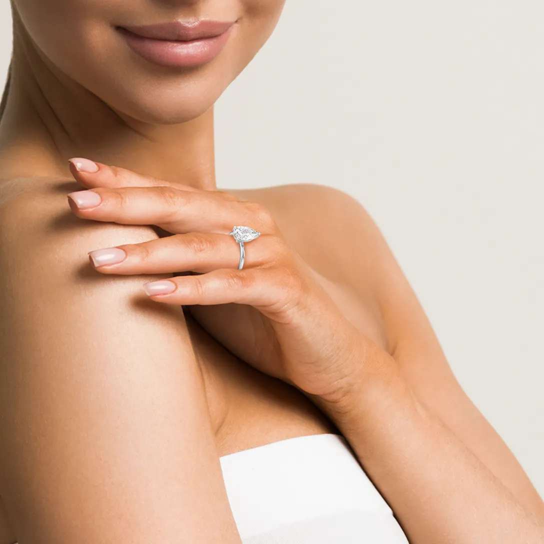 14k Pear Cut Solitaire Ring sold by RG product image thumbnail 4