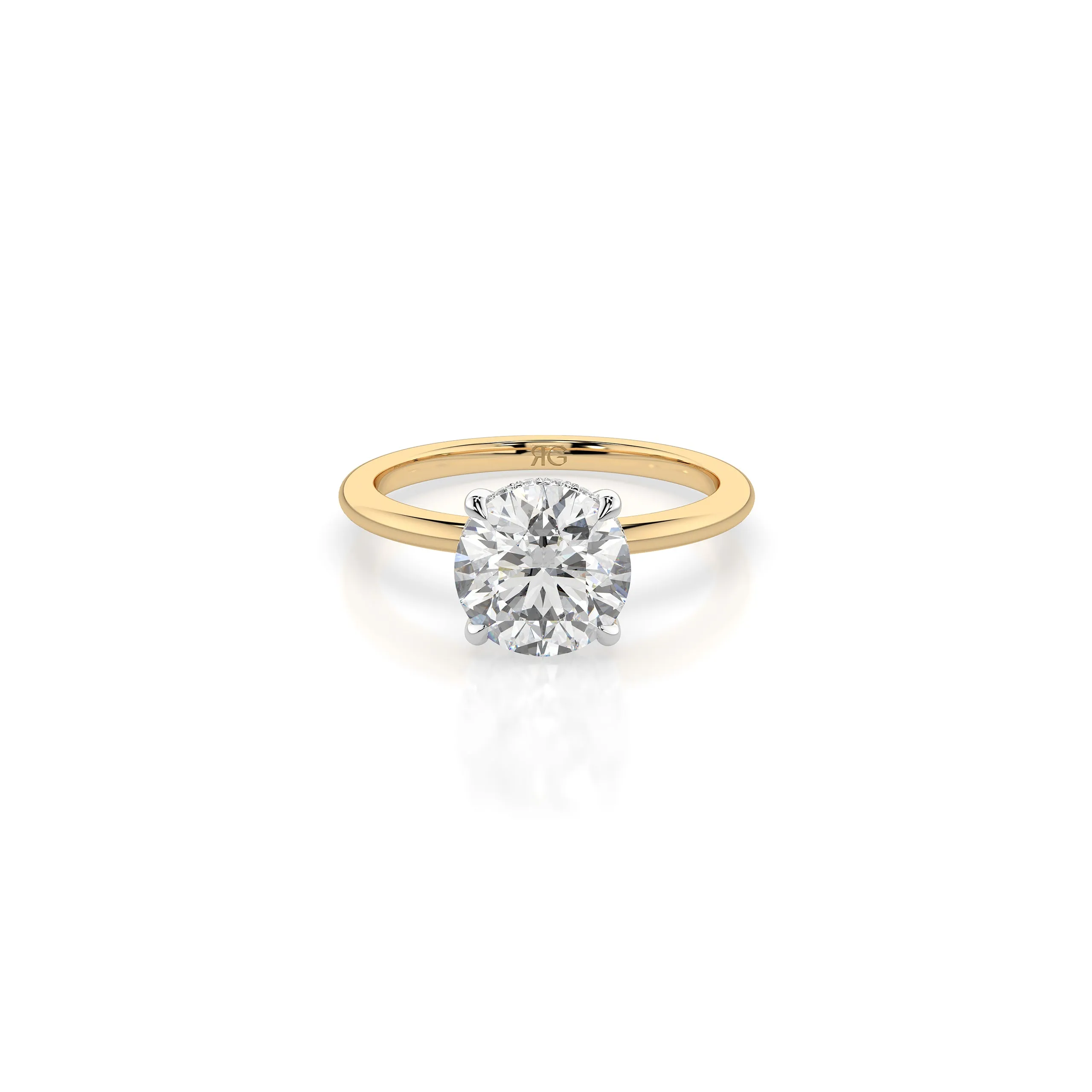 14k Round Solitaire Ring | Hidden Halo sold by RG product image thumbnail 4