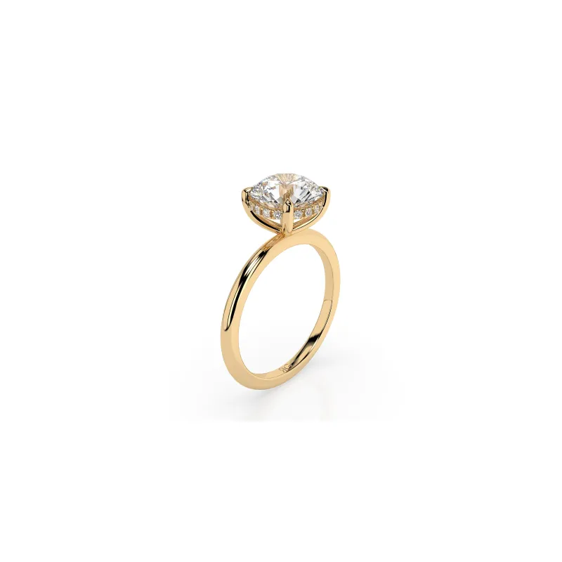 14k Round Solitaire Ring | Hidden Halo sold by RG