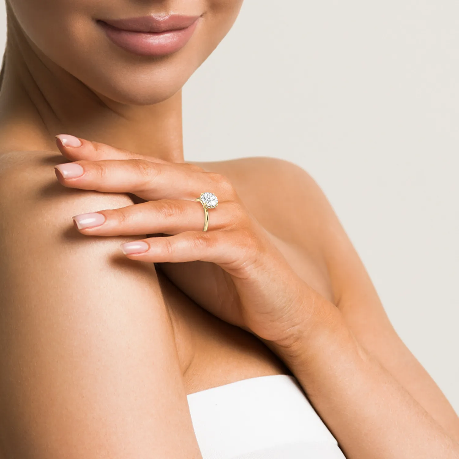 14k Round Solitaire Ring | Hidden Halo sold by RG product image thumbnail 5