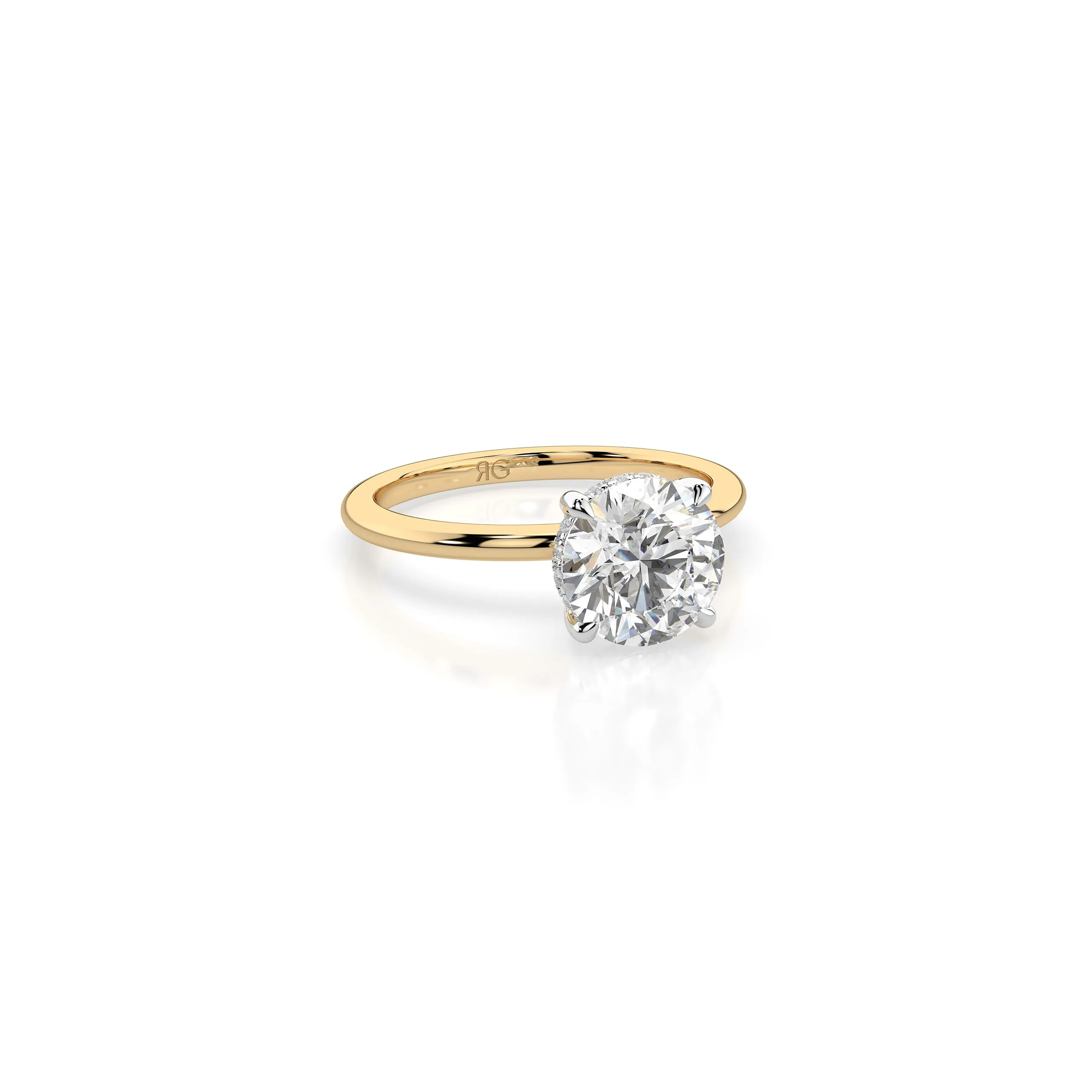 14k Round Solitaire Ring | Hidden Halo sold by RG product image thumbnail 3