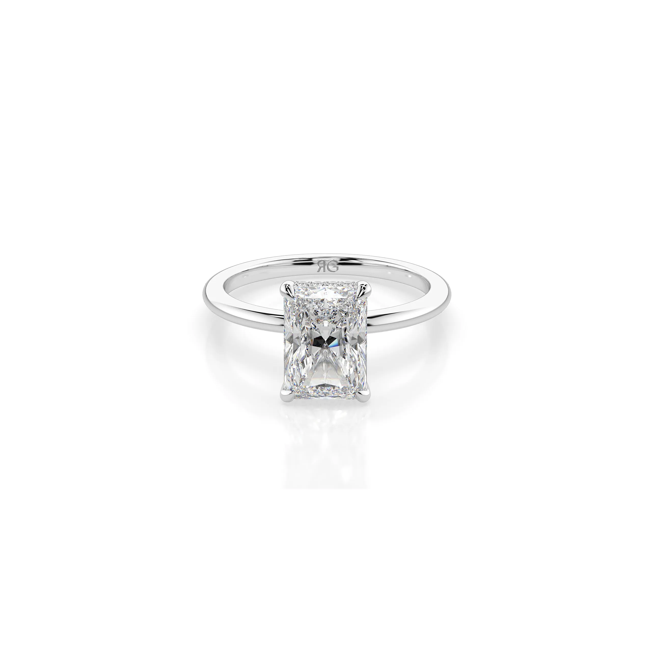 14k Radiant Solitaire Ring | Hidden Halo sold by RG product image thumbnail 4