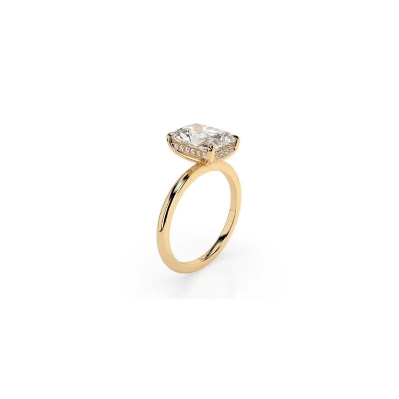 14k Radiant Solitaire Ring | Hidden Halo sold by RG