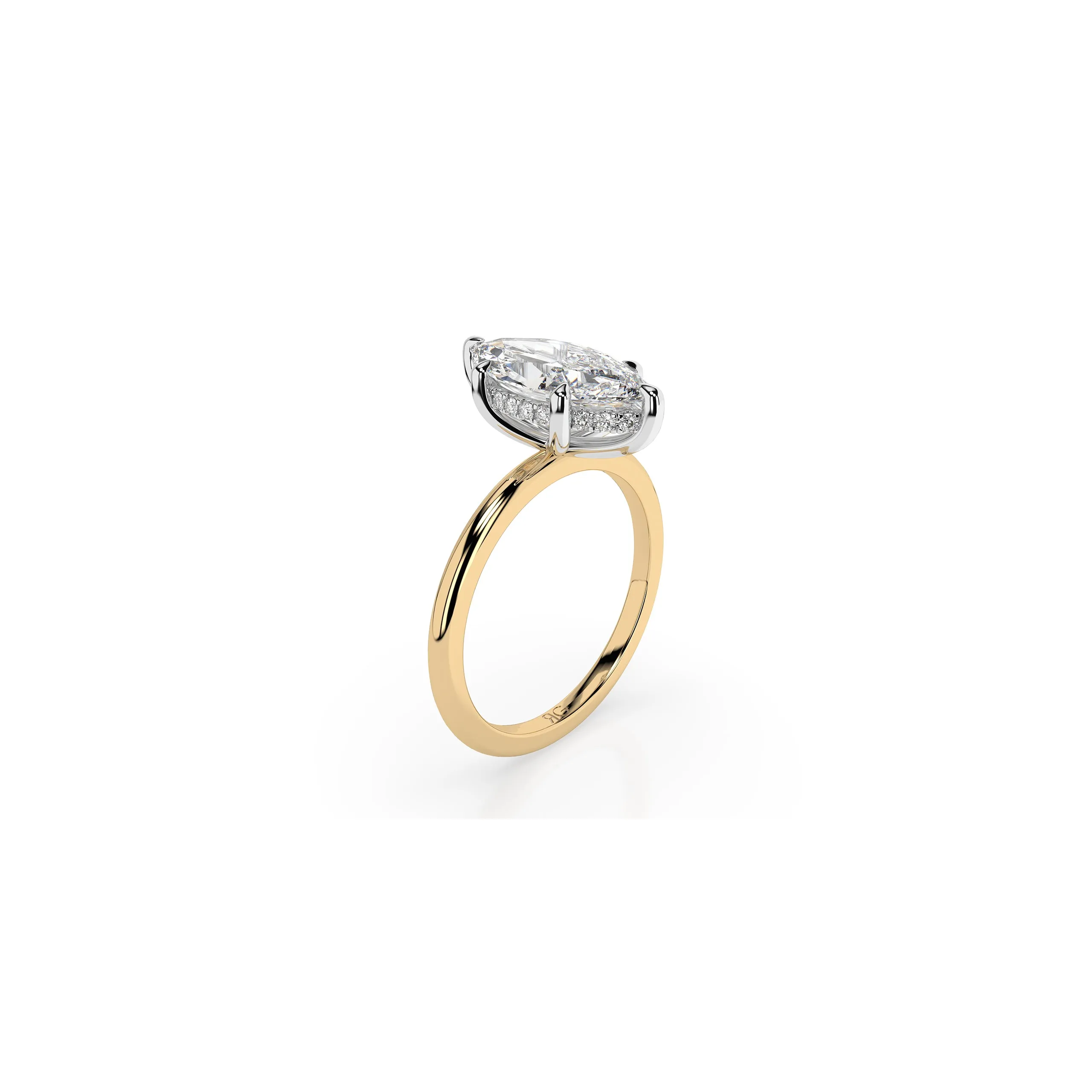 14k Marquise Cut Solitaire Ring | Hidden Halo sold by RG product image thumbnail 4