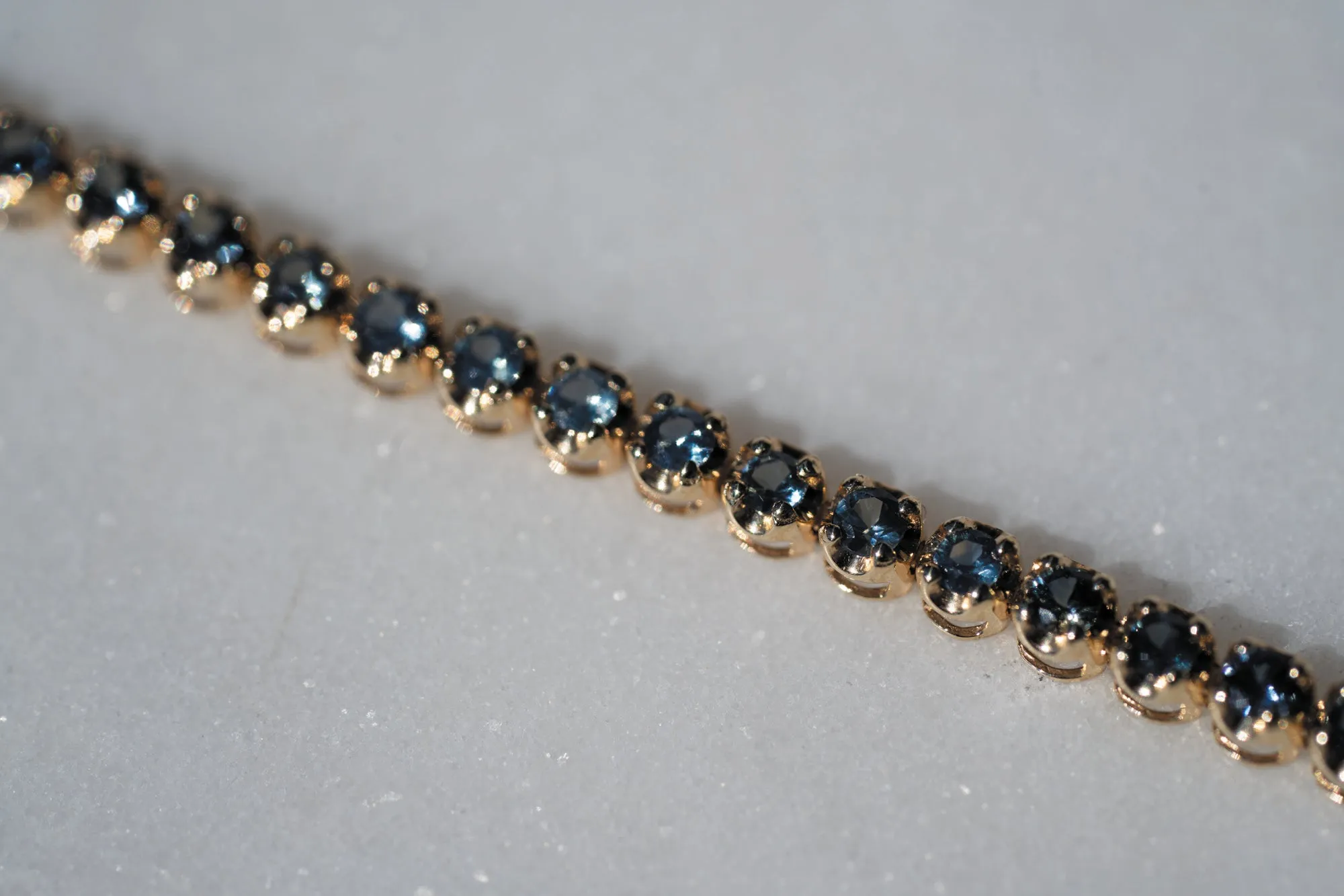 14k Gradiant Sapphire Tennis Bracelet | One-of-one sold by RG product image thumbnail 4