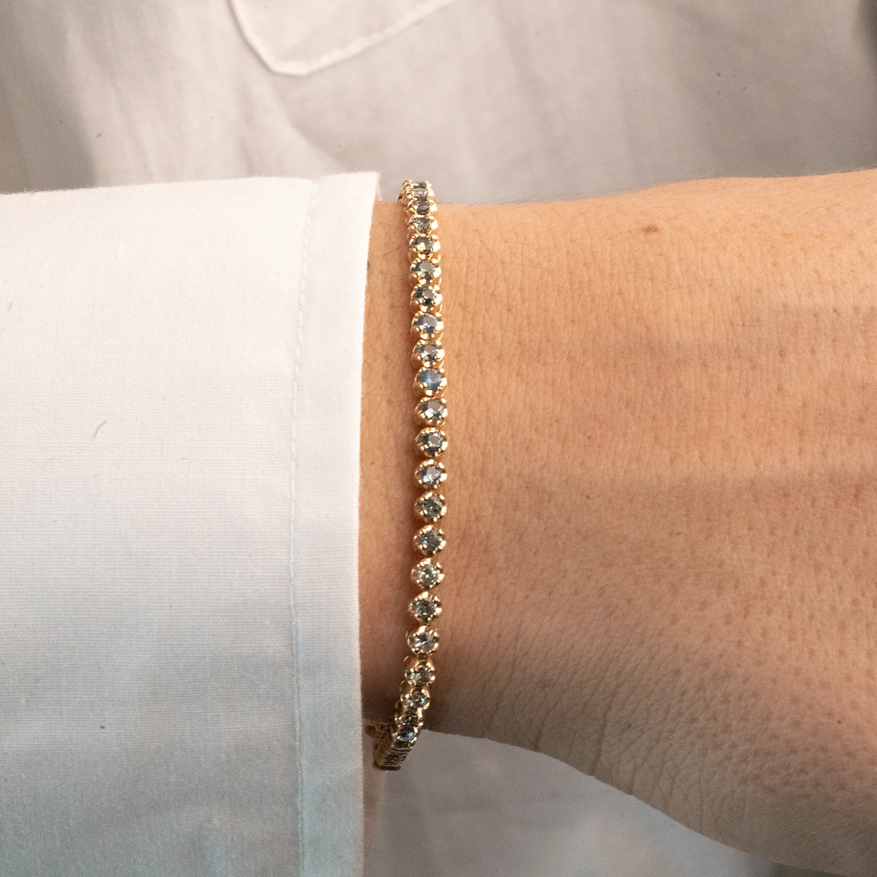 14k Gradiant Sapphire Tennis Bracelet | One-of-one sold by RG product image thumbnail 2