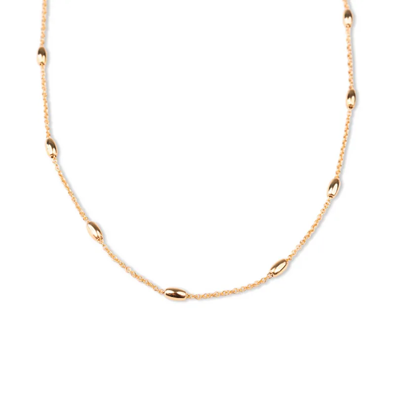 Gold Filled Oval Beaded Satellite Necklace sold by RG