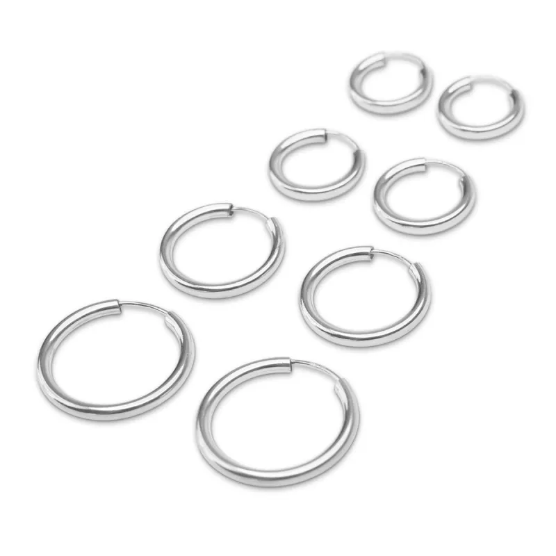 Silver Bold Endless Hoops sold by RG