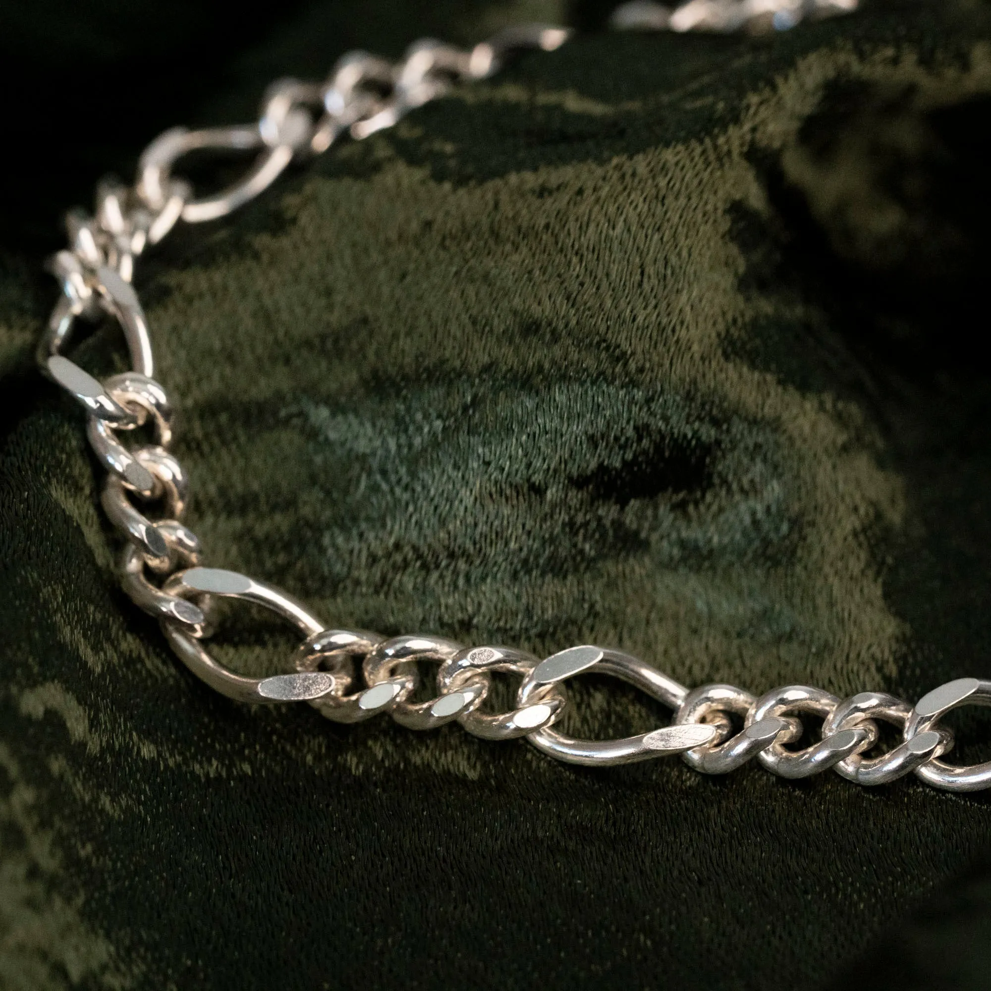 Silver Thick Figaro Necklace sold by RG