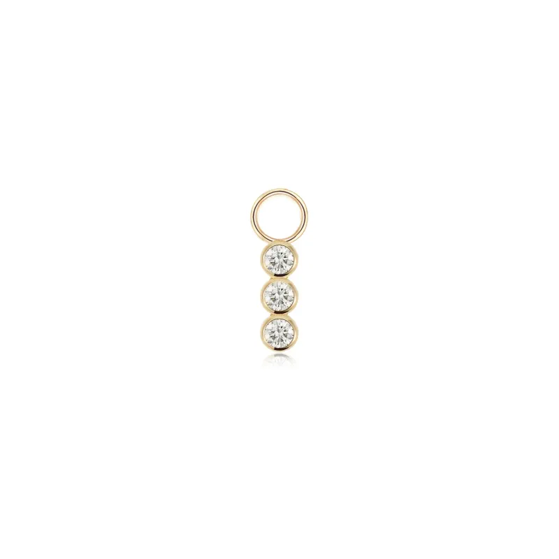 14k Triple Diamond Hoop Charm sold by RG
