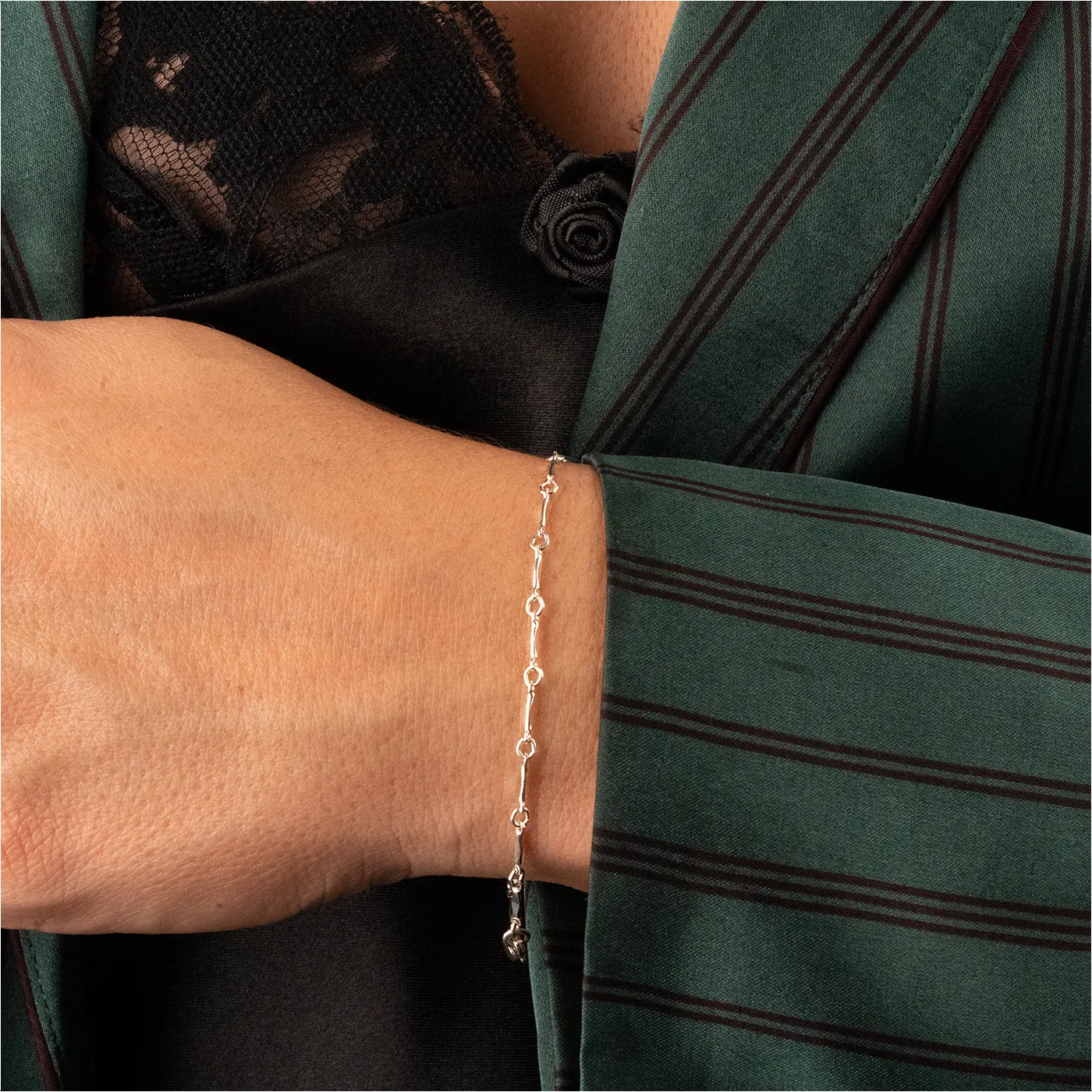 Silver Dapped Bar Bracelet sold by RG product image thumbnail 2
