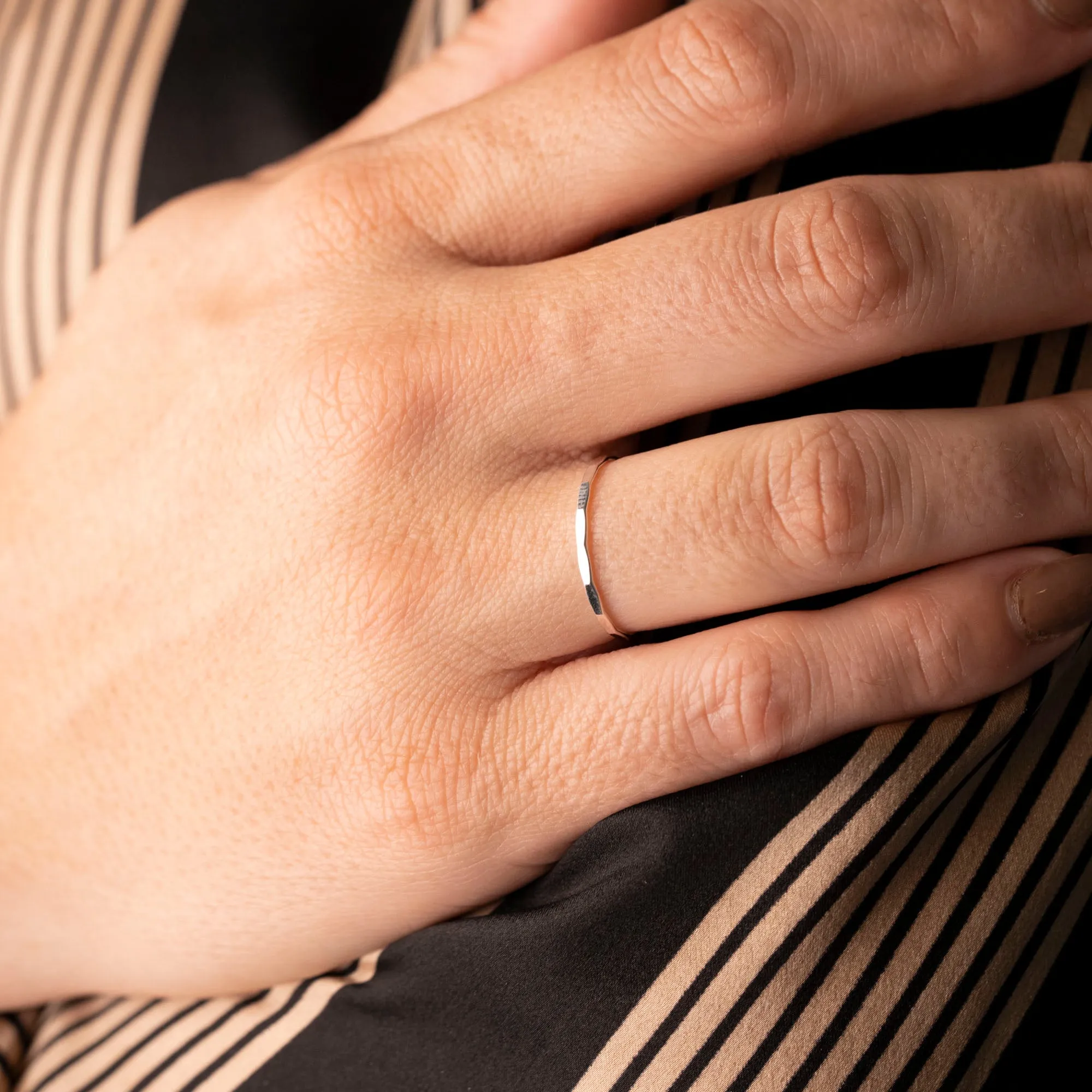 Silver Textured Stackable Ring sold by RG product image thumbnail 2