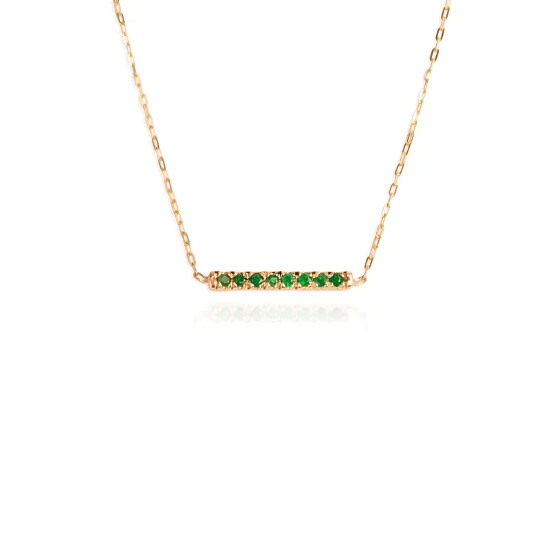 14k Emerald Bar Necklace sold by RG