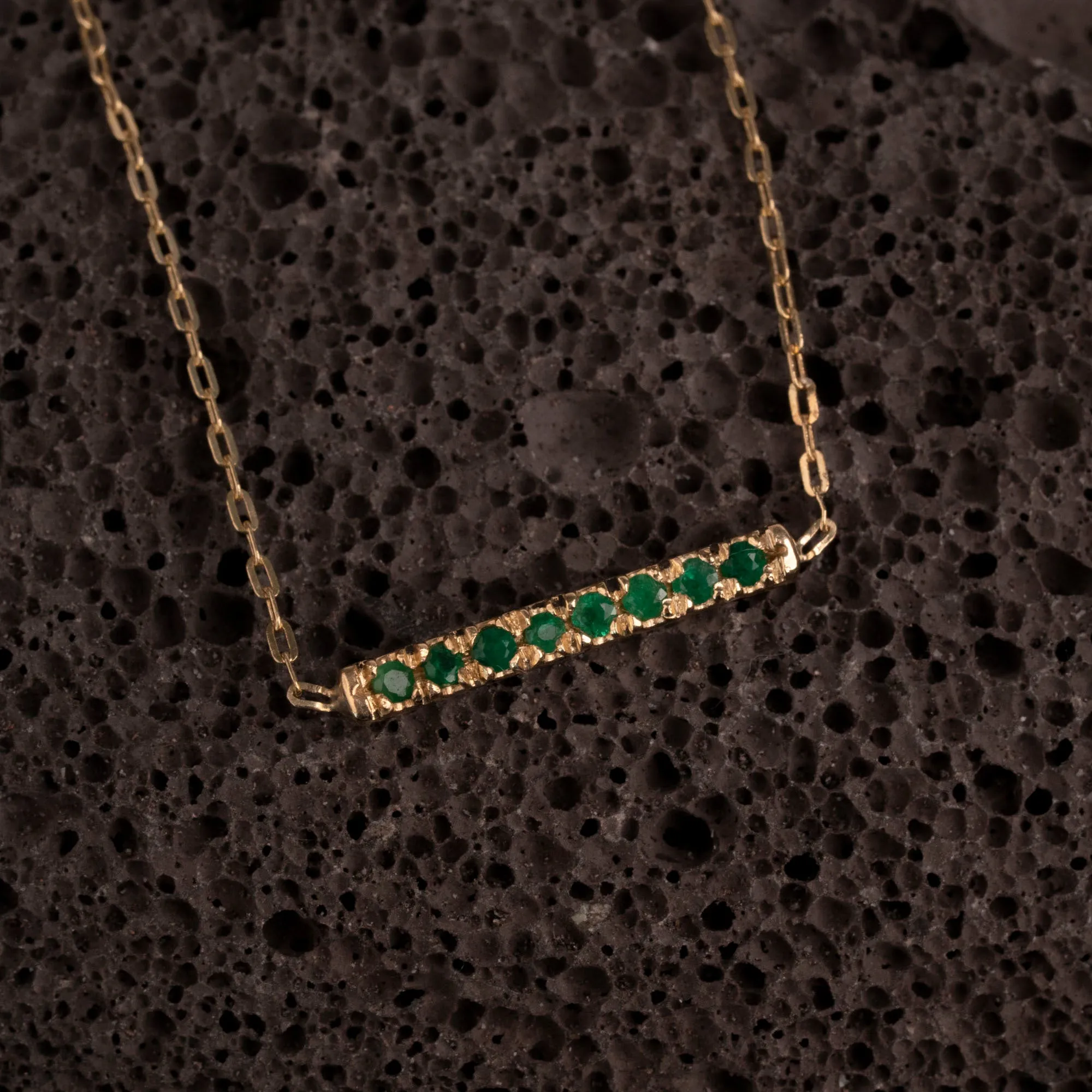 14k Emerald Bar Necklace sold by RG product image thumbnail 3