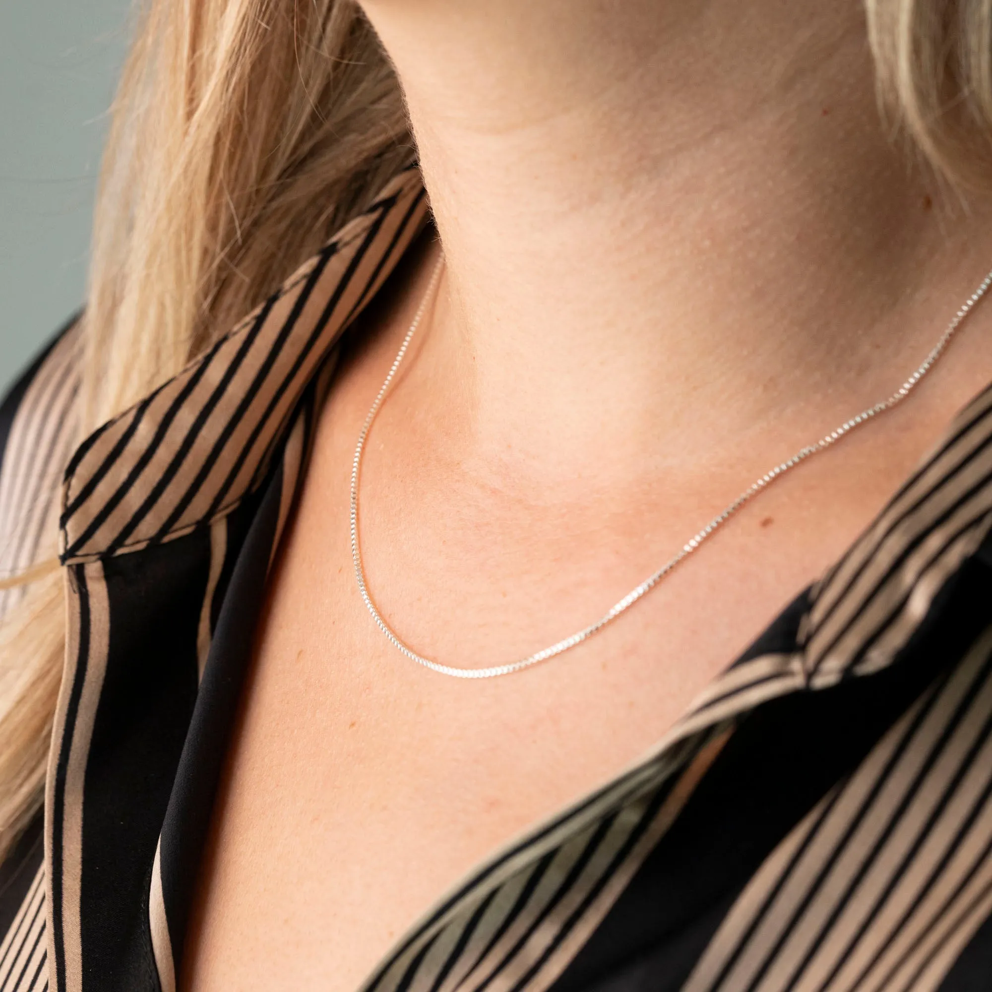 Silver Classic Box Chain Necklace sold by RG product image thumbnail 2