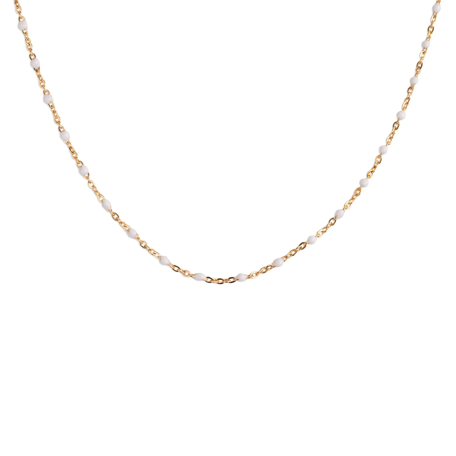 Gold Filled White Enamel Necklace sold by RG
