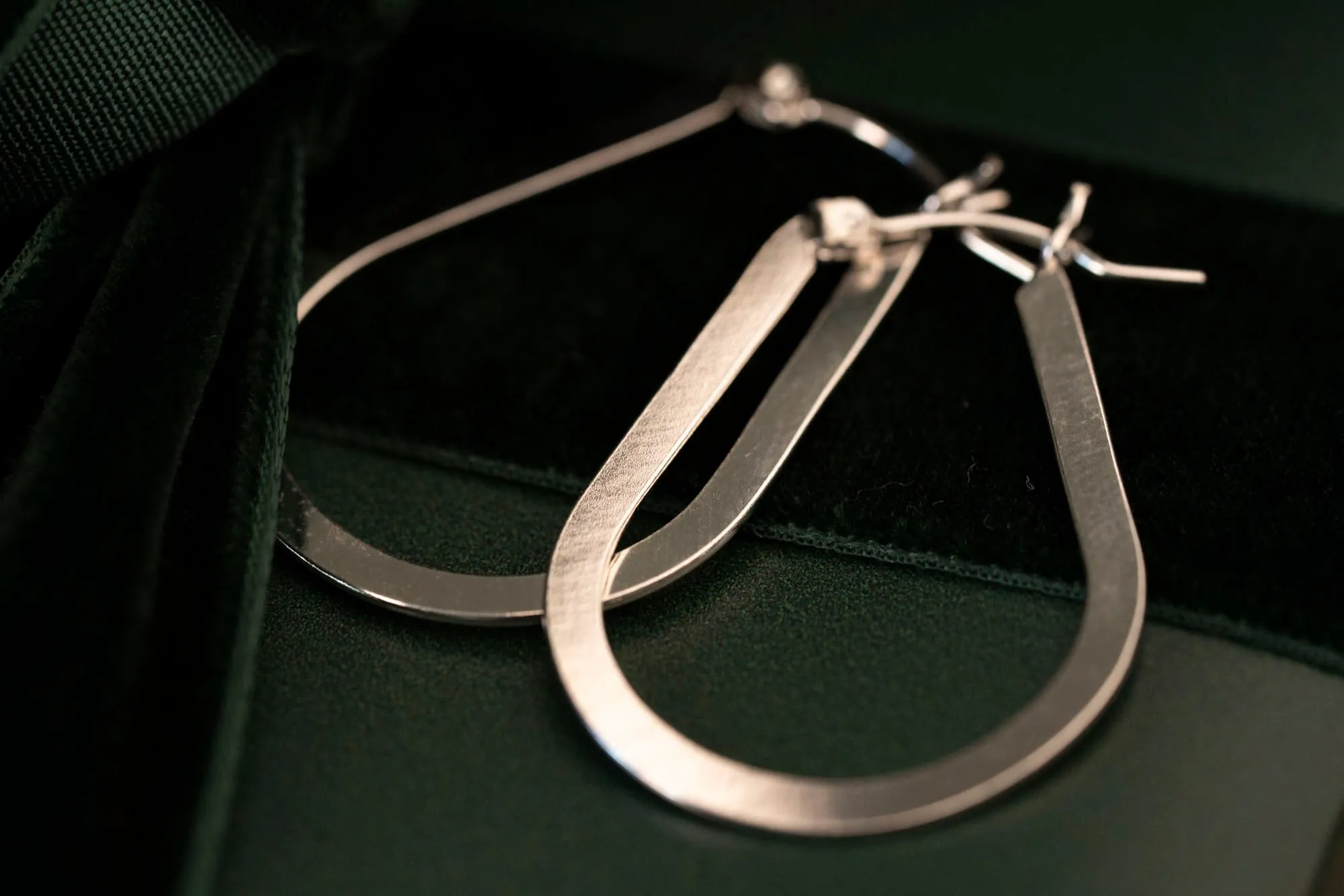Silver Flat Tear Drop Hoops sold by RG product image thumbnail 4