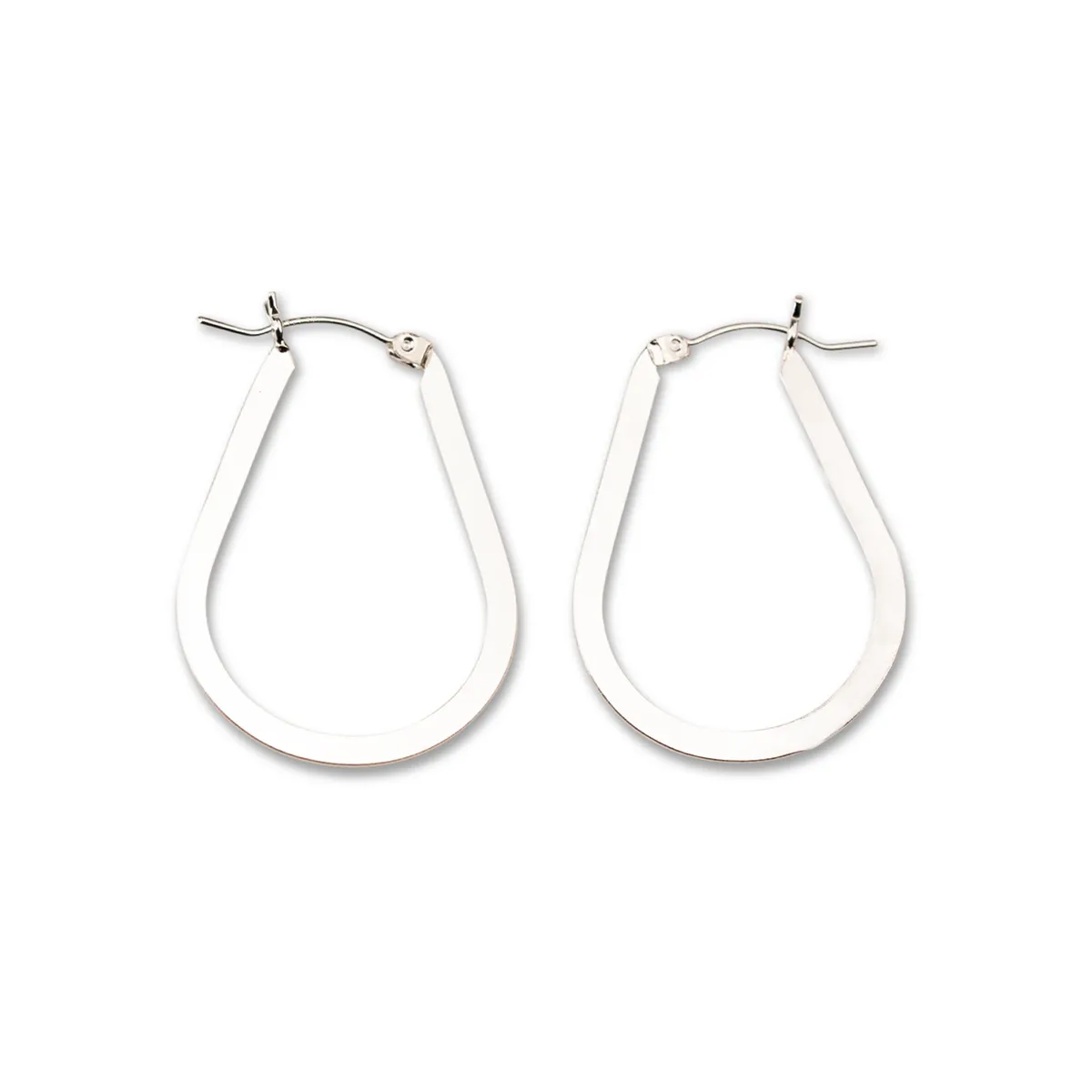 Silver Flat Tear Drop Hoops sold by RG
