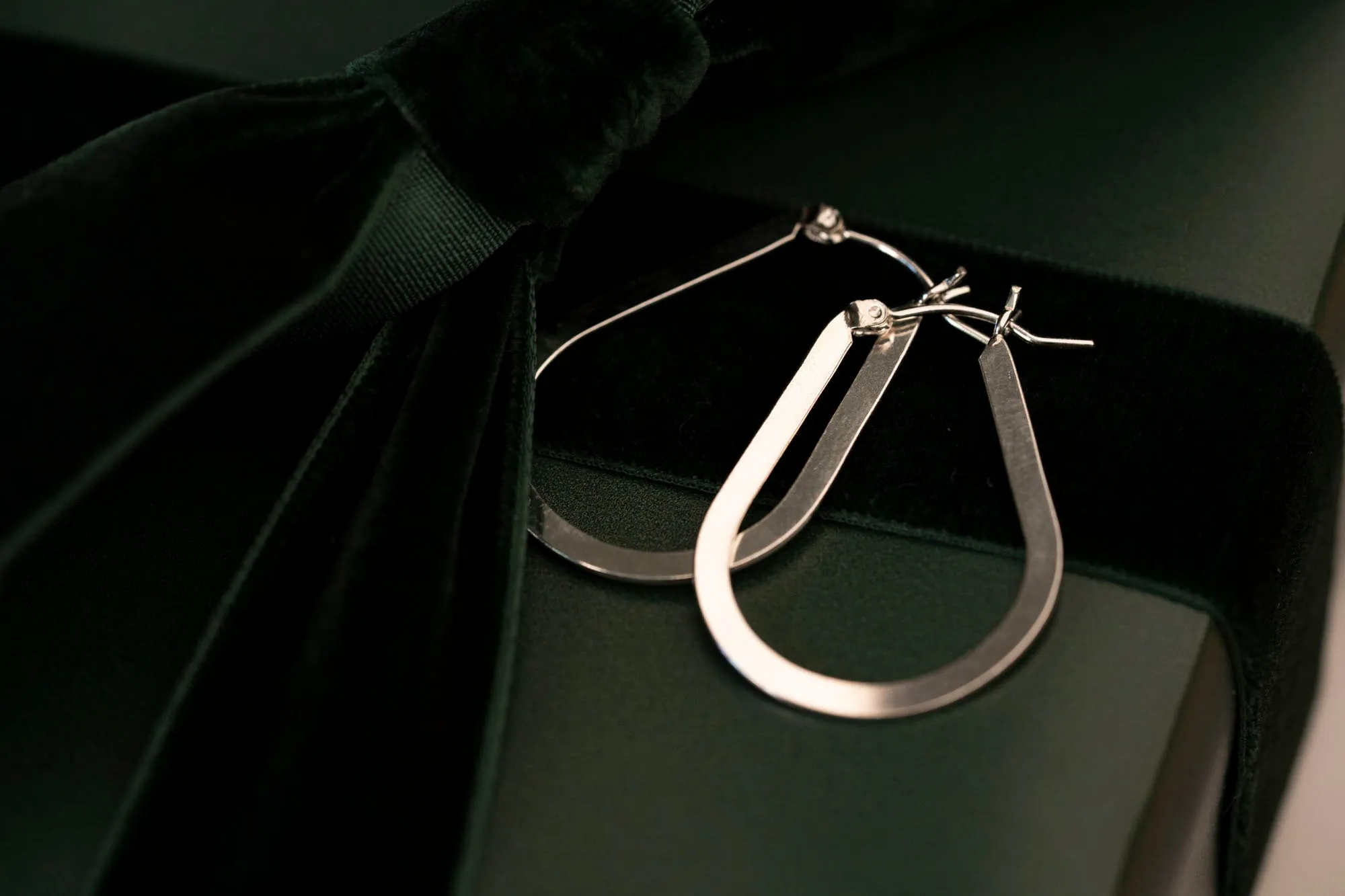 Silver Flat Tear Drop Hoops sold by RG product image thumbnail 3