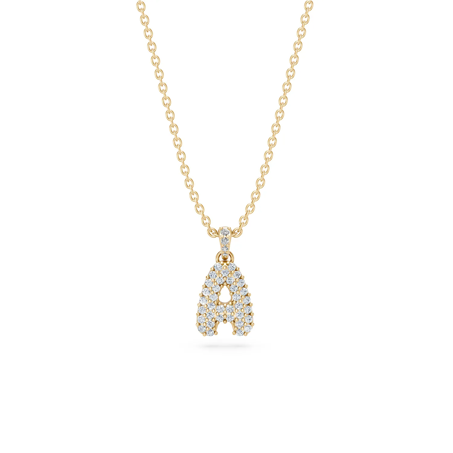 14k Diamond Bubble Letter Necklace sold by RG