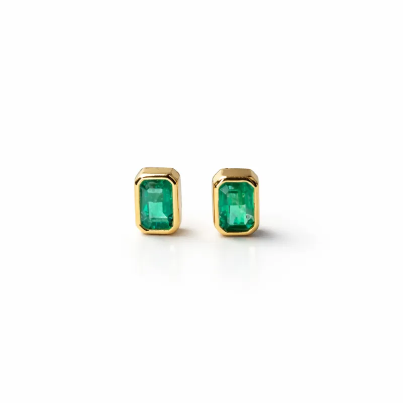 14k Goddess Emerald Studs sold by RG