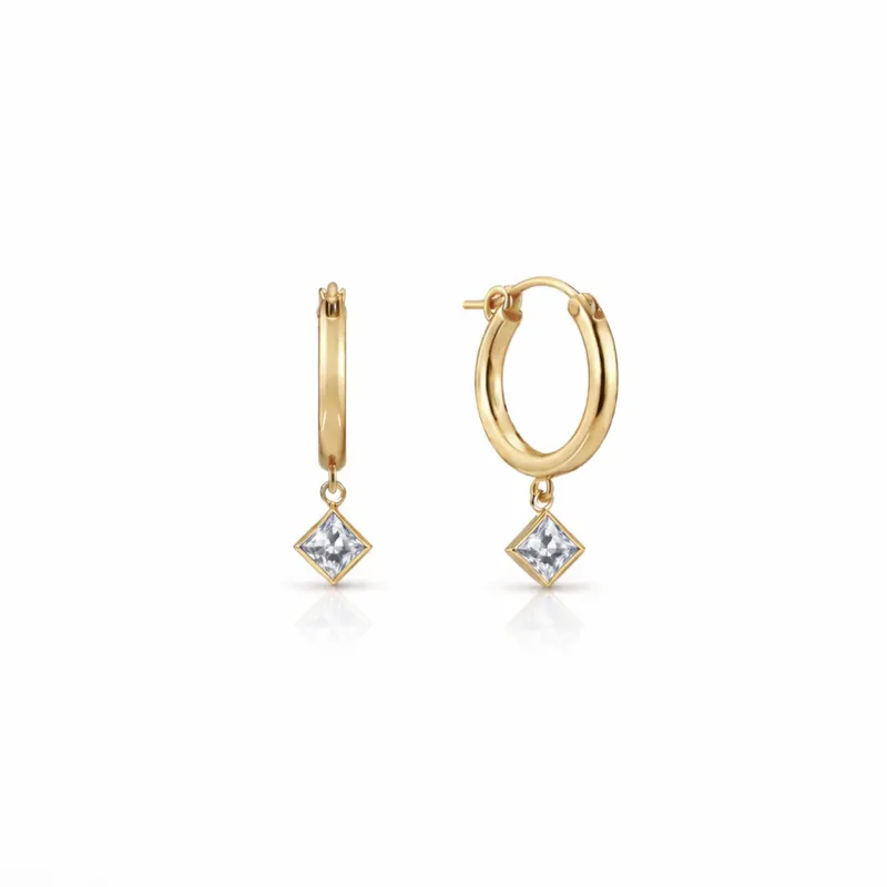 Goddess Crystal Clasp Hoops made by RG