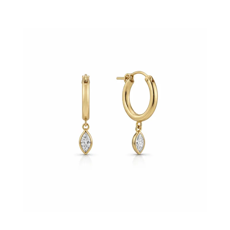 Marquise Clasp Hoops made by RG