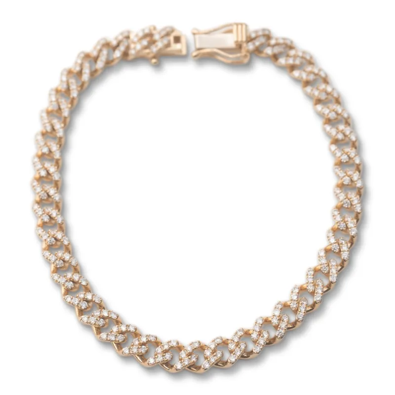 14K Diamond Cuban Link Bracelet sold by RG