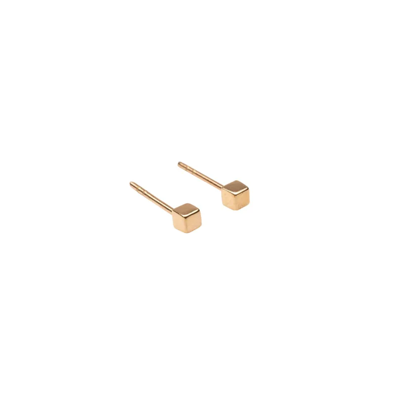 14k Gold  Small Cube Studs sold by RG
