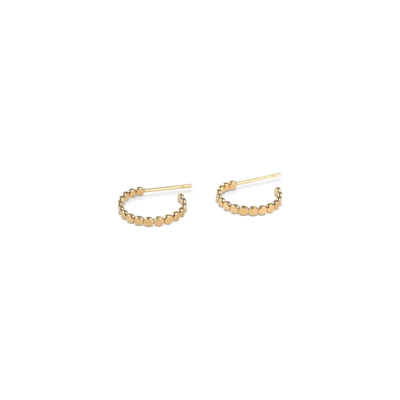 Gold Filled Flat Beaded Post Hoops sold by RG