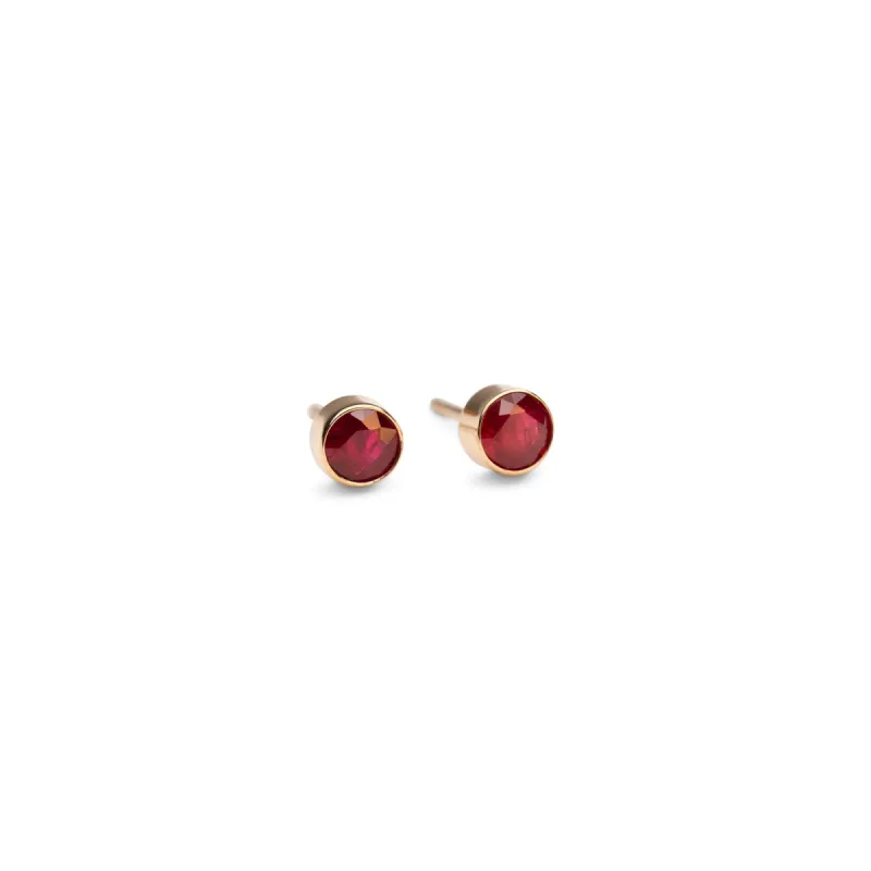 14k Ruby Bezel Studs sold by RG