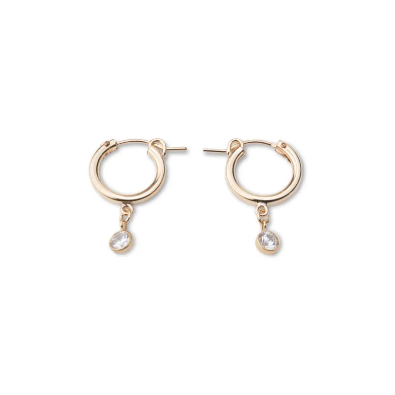 Gold Filled Crystal Clasp Hoops sold by RG