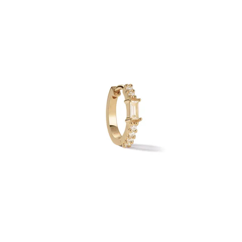 14k Baguette Diamond Huggies sold by RG
