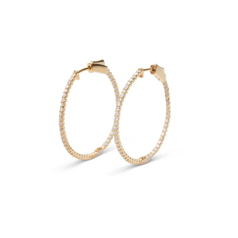 14k Medium Diamond Inside Out Hoops sold by RG