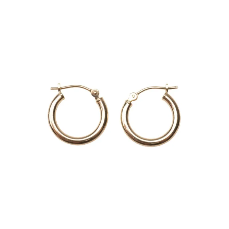 14k Solid Gold 15mm Clasp Hoops sold by RG