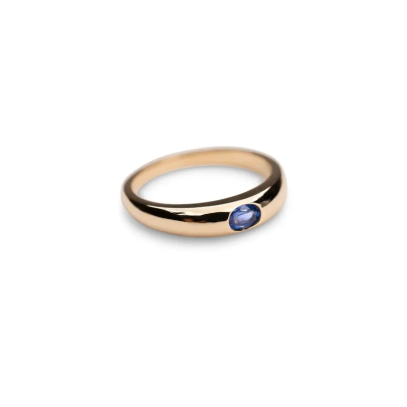 14k Thin Blue Sapphire Dome Ring sold by RG