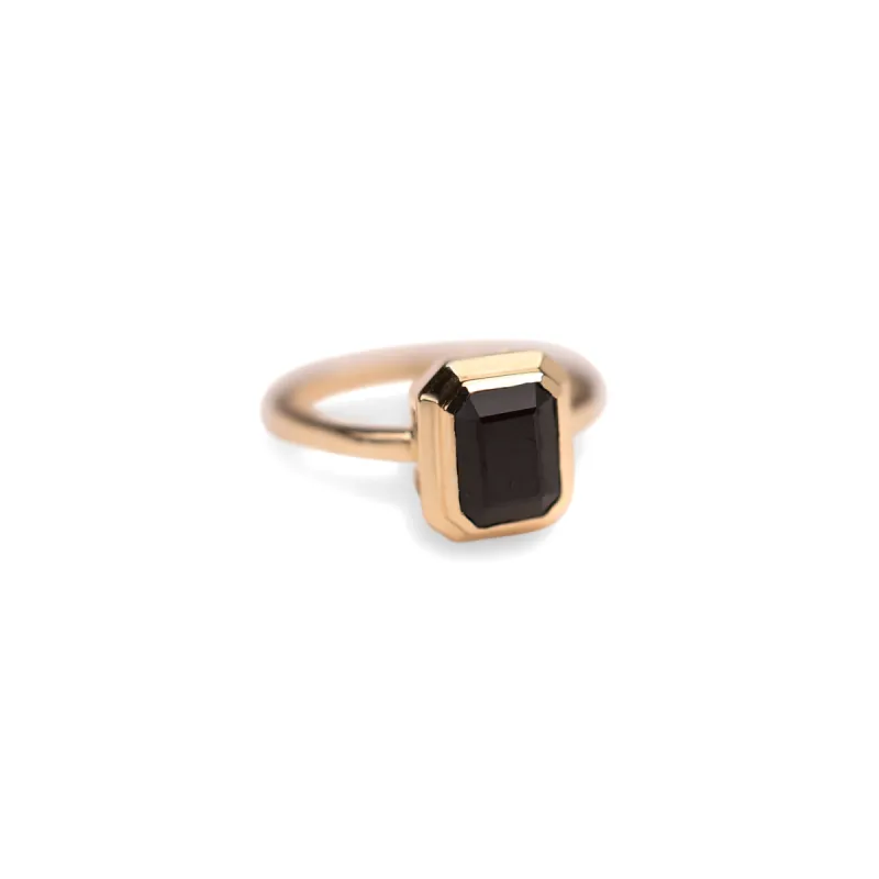 14k Black Onyx Tiered Bezel Ring sold by RG