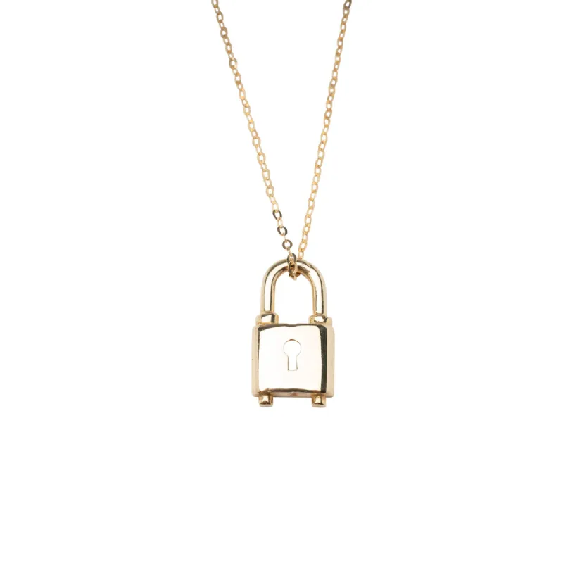 14k Keyhole Lock Necklace sold by RG