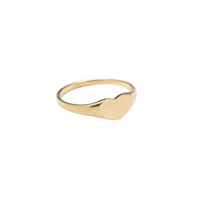 14k Gold Heart Signet Ring sold by RG