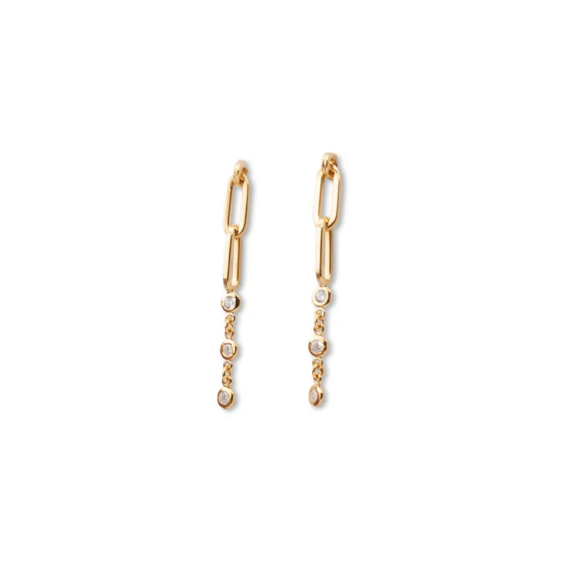 14k Paperclip Diamond Drop Earrings .31 CTW sold by RG