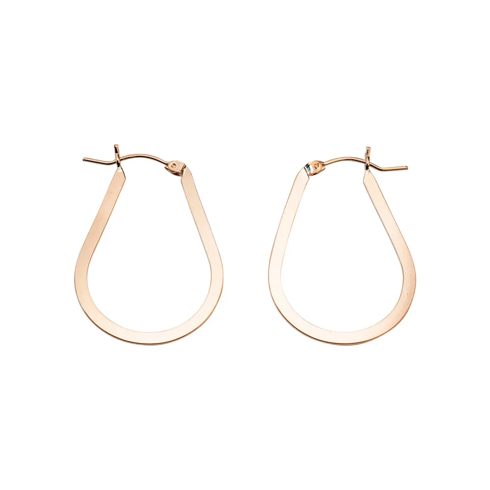 Gold Filled Flat Tear Drop Hoops sold by RG