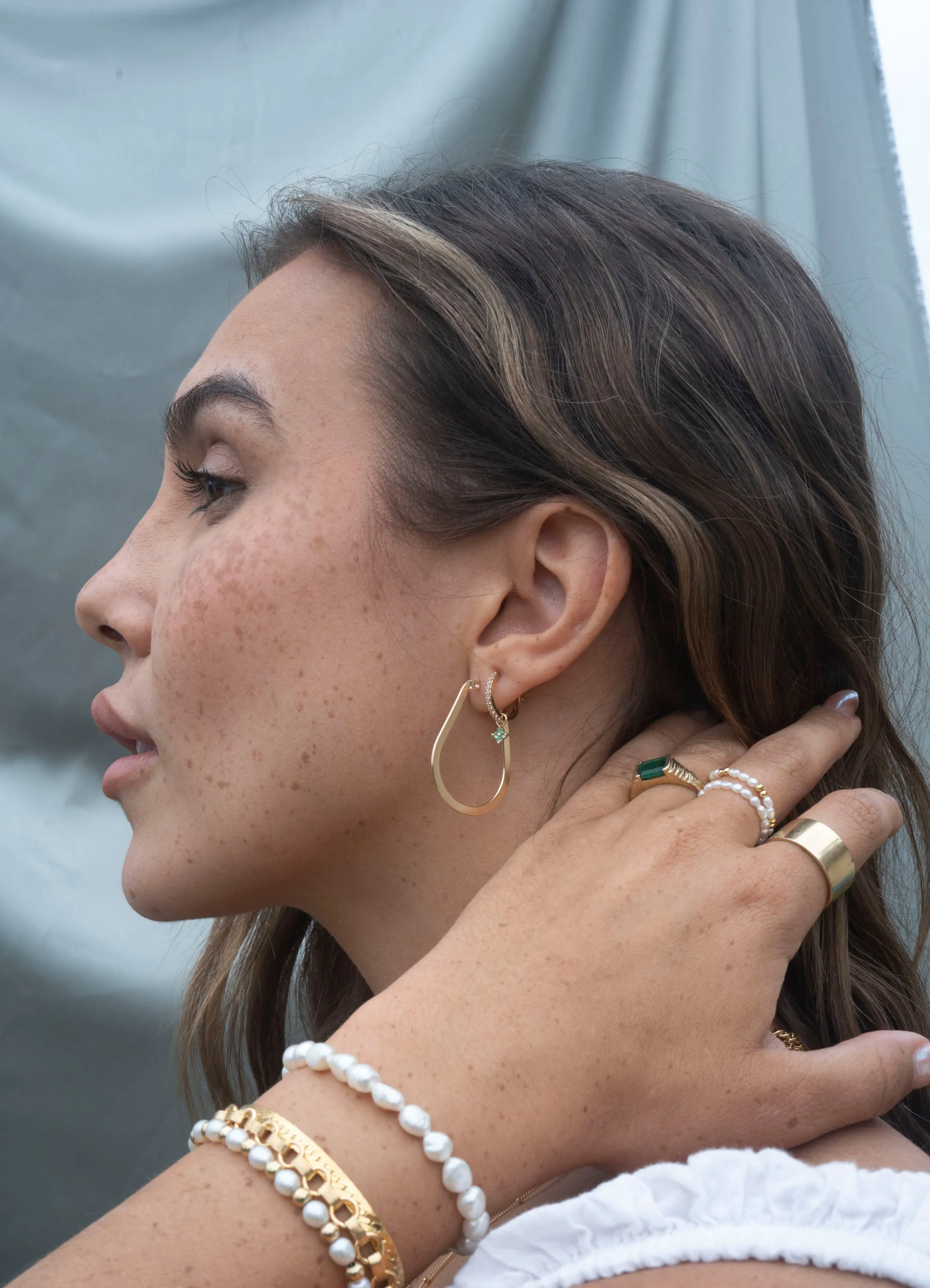 Gold Filled Flat Tear Drop Hoops sold by RG product image thumbnail 4