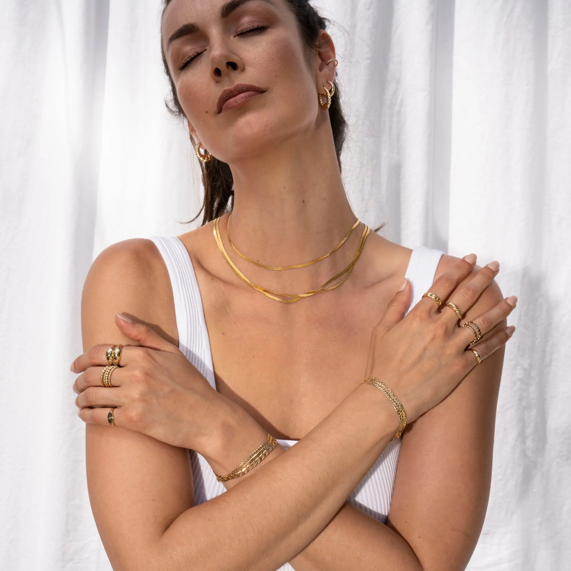 Gold Filled Herringbone Necklace | 3mm sold by RG product image thumbnail 4